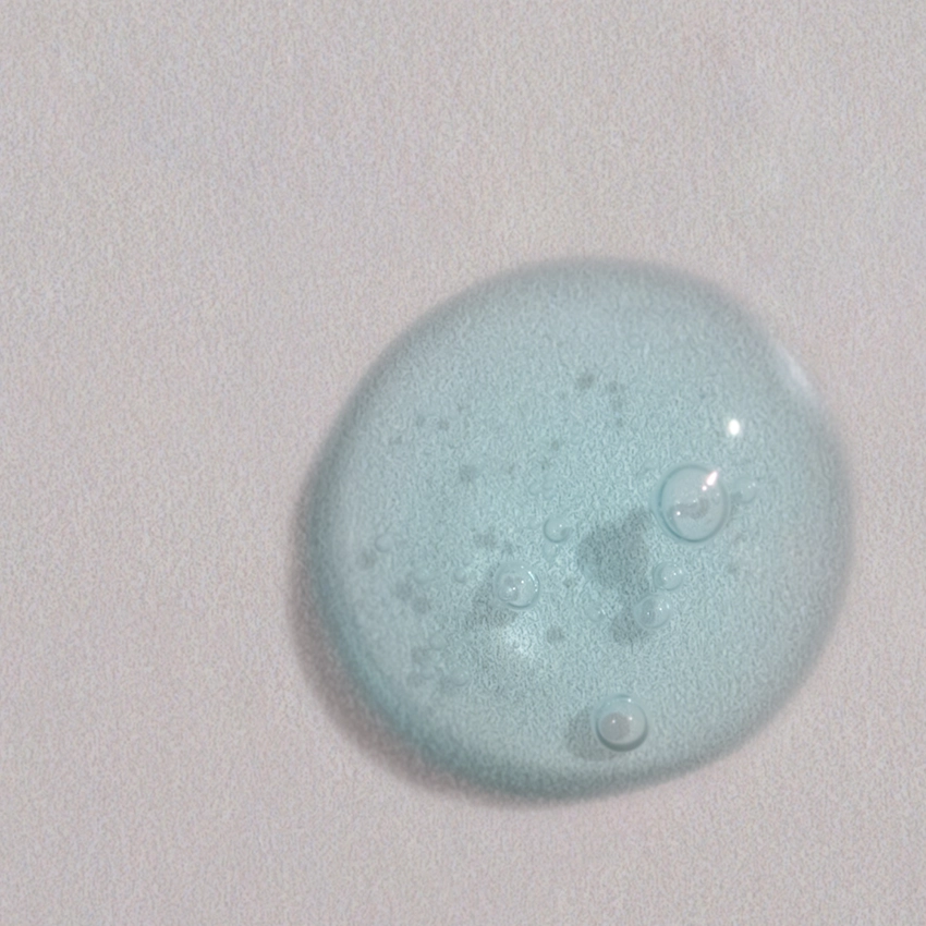 Close-up texture - semi-transparent, bluish serum