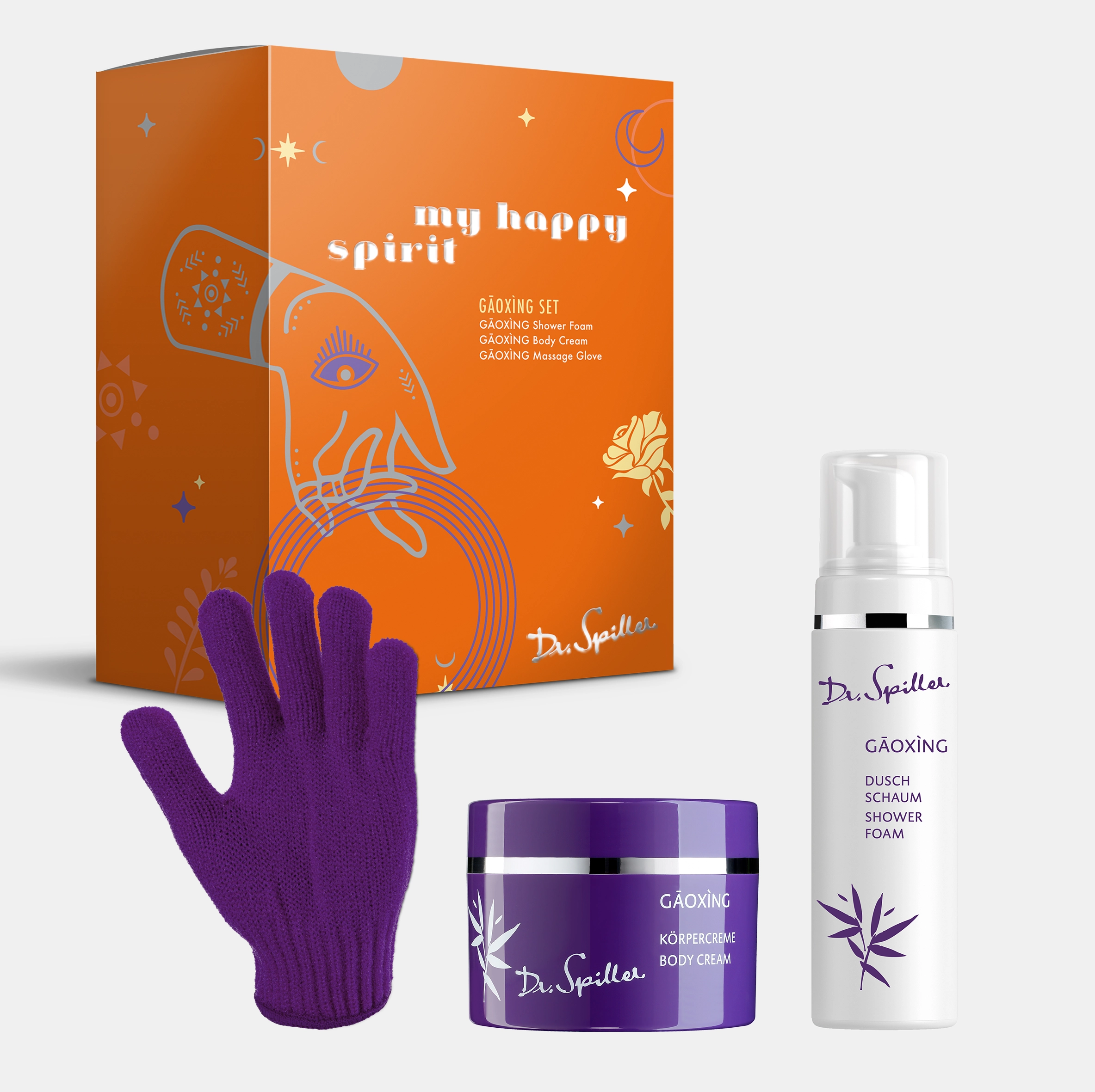 MY HAPPY SPIRIT Dr. Spiller Gaoxing Set Produkte und Verpackung