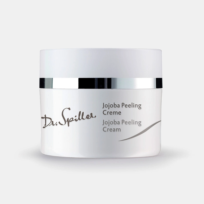 Jojoba Peeling Creme – 50ml Tiegel Frontansicht